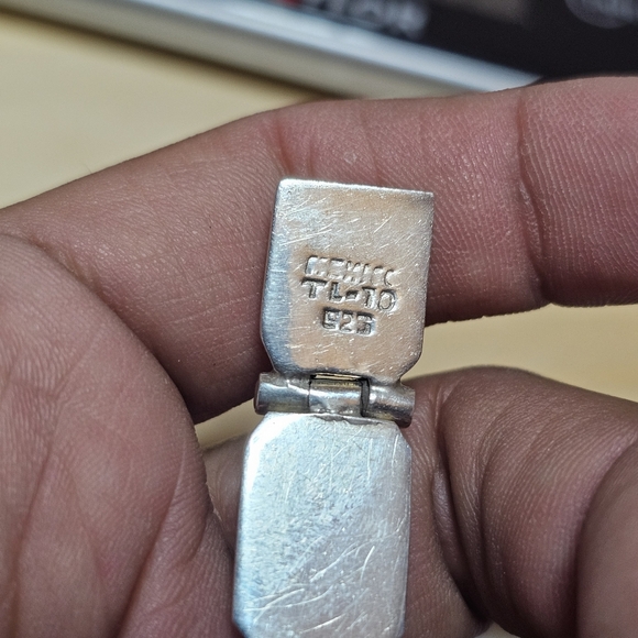 Taxco Mexico Sterling Silver 925 Statement Malachite Inlay Panel Bracelet 7.25in - Picture 3 of 6